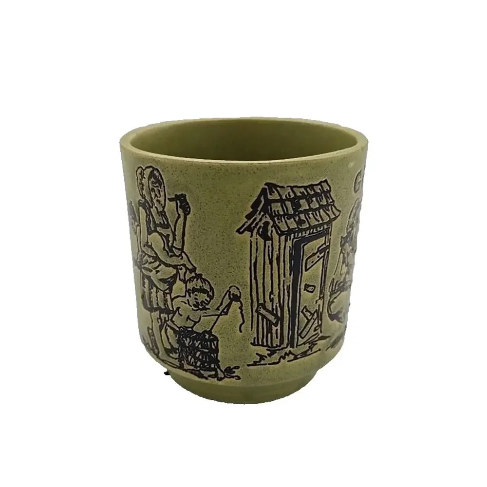 Vintage Stoneware Git Yer Coffe Maw Made in Japan Speckled‎ Novelty Coffee Mug